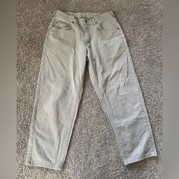 LL Bean Double L Relaxed Fit Khaki Pants Men Size 34X29 EUC - Picture 1 of 5
